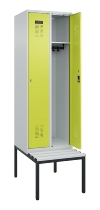 C+P Spind Evolo PLUS 0490507-12 mit Bank 1 Abt.400mm Drehriegel (HxBxT) 2120x400x815mm 7035/6011