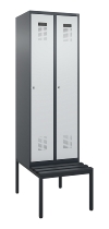 C+P Spind Evolo PLUS 0490507-12 mit Bank 1 Abt.400mm Drehriegel (HxBxT) 2120x400x815mm 7035/6011