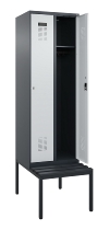 C+P Spind Evolo PLUS 0490507-12 mit Bank 1 Abt.400mm Drehriegel (HxBxT) 2120x400x815mm 7035/6011