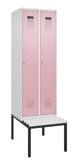 C+P Spind Evolo PLUS 0490507-12 mit Bank 1 Abt.400mm Drehriegel (HxBxT) 2120x400x815mm 7035/6011