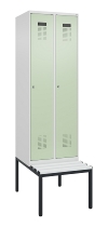 C+P Spind Evolo PLUS 0490507-12 mit Bank 1 Abt.400mm Drehriegel (HxBxT) 2120x400x815mm 7035/6011