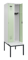 C+P Spind Evolo PLUS 0490507-12 mit Bank 1 Abt.400mm Drehriegel (HxBxT) 2120x400x815mm 7035/6011