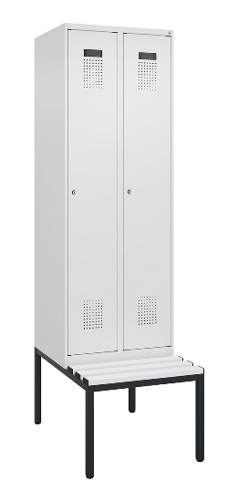 C+P Spind Evolo PLUS 0490507-12 mit Bank 1 Abt.400mm Drehriegel (HxBxT) 2120x400x815mm 7035/6011