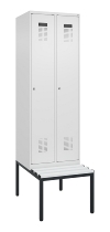 C+P Spind Evolo PLUS 0490507-12 mit Bank 1 Abt.400mm Drehriegel (HxBxT) 2120x400x815mm 7035/6011