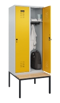 C+P Spind Evolo PLUS 0490507-32 mit Bank 3 Abt.400mm Drehriegel (HxBxT) 2120x1200x815mm 9016/3015