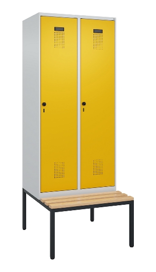 C+P Spind Evolo PLUS 0490507-32 mit Bank 3 Abt.400mm Drehriegel (HxBxT) 2120x1200x815mm 9016/3015