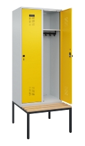 C+P Spind Evolo PLUS 0490507-32 mit Bank 3 Abt.400mm Drehriegel (HxBxT) 2120x1200x815mm 9016/3015