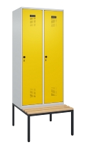C+P Spind Evolo PLUS 0490507-32 mit Bank 3 Abt.400mm Drehriegel (HxBxT) 2120x1200x815mm 9016/3015