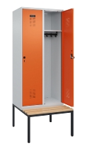 C+P Spind Evolo PLUS 0490507-32 mit Bank 3 Abt.400mm Drehriegel (HxBxT) 2120x1200x815mm 9016/3015