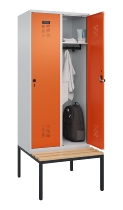 C+P Spind Evolo PLUS 0490507-32 mit Bank 3 Abt.400mm Drehriegel (HxBxT) 2120x1200x815mm 9016/3015