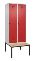 C+P Spind Evolo PLUS 0490507-32 mit Bank 3 Abt.400mm Drehriegel (HxBxT) 2120x1200x815mm 9016/3015
