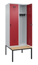 C+P Spind Evolo PLUS 0490507-32 mit Bank 3 Abt.400mm Drehriegel (HxBxT) 2120x1200x815mm 9016/3015
