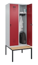 C+P Spind Evolo PLUS 0490507-32 mit Bank 3 Abt.400mm Drehriegel (HxBxT) 2120x1200x815mm 9016/3015