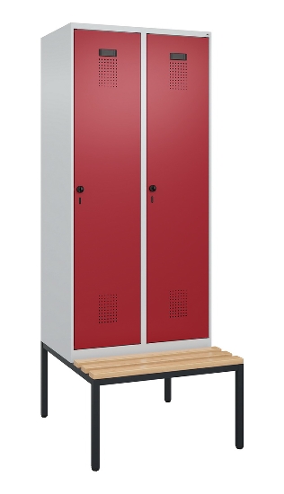 C+P Spind Evolo PLUS 0490507-32 mit Bank 3 Abt.400mm Drehriegel (HxBxT) 2120x1200x815mm 9016/3015