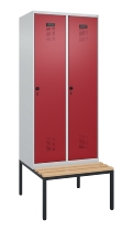 C+P Spind Evolo PLUS 0490507-32 mit Bank 3 Abt.400mm Drehriegel (HxBxT) 2120x1200x815mm 9016/3015