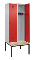 C+P Spind Evolo PLUS 0490507-32 mit Bank 3 Abt.400mm Drehriegel (HxBxT) 2120x1200x815mm 9016/3015