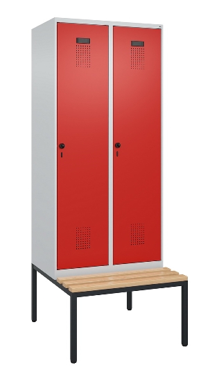 C+P Spind Evolo PLUS 0490507-32 mit Bank 3 Abt.400mm Drehriegel (HxBxT) 2120x1200x815mm 9016/3015