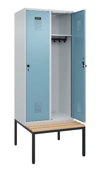 C+P Spind Evolo PLUS 0490507-32 mit Bank 3 Abt.400mm Drehriegel (HxBxT) 2120x1200x815mm 9016/3015