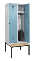 C+P Spind Evolo PLUS 0490507-32 mit Bank 3 Abt.400mm Drehriegel (HxBxT) 2120x1200x815mm 9016/3015