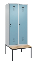 C+P Spind Evolo PLUS 0490507-32 mit Bank 3 Abt.400mm Drehriegel (HxBxT) 2120x1200x815mm 9016/3015