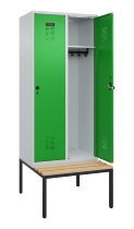 C+P Spind Evolo PLUS 0490507-32 mit Bank 3 Abt.400mm Drehriegel (HxBxT) 2120x1200x815mm 9016/3015