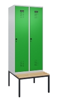 C+P Spind Evolo PLUS 0490507-32 mit Bank 3 Abt.400mm Drehriegel (HxBxT) 2120x1200x815mm 9016/3015