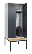 C+P Spind Evolo PLUS 0490507-32 mit Bank 3 Abt.400mm Drehriegel (HxBxT) 2120x1200x815mm 9016/3015