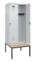 C+P Spind Evolo PLUS 0490507-32 mit Bank 3 Abt.400mm Drehriegel (HxBxT) 2120x1200x815mm 9016/3015