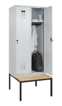 C+P Spind Evolo PLUS 0490507-32 mit Bank 3 Abt.400mm Drehriegel (HxBxT) 2120x1200x815mm 9016/3015