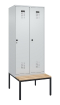C+P Spind Evolo PLUS 0490507-32 mit Bank 3 Abt.400mm Drehriegel (HxBxT) 2120x1200x815mm 9016/3015