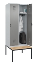 C+P Spind Evolo PLUS 0490507-32 mit Bank 3 Abt.400mm Drehriegel (HxBxT) 2120x1200x815mm 9016/3015