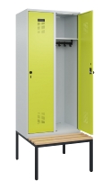 C+P Spind Evolo PLUS 0490507-32 mit Bank 3 Abt.400mm Drehriegel (HxBxT) 2120x1200x815mm 9016/3015