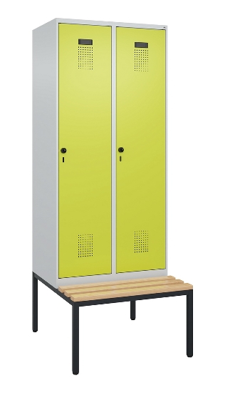 C+P Spind Evolo PLUS 0490507-32 mit Bank 3 Abt.400mm Drehriegel (HxBxT) 2120x1200x815mm 9016/3015