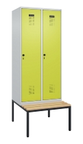 C+P Spind Evolo PLUS 0490507-32 mit Bank 3 Abt.400mm Drehriegel (HxBxT) 2120x1200x815mm 9016/3015