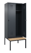 C+P Spind Evolo PLUS 0490507-32 mit Bank 3 Abt.400mm Drehriegel (HxBxT) 2120x1200x815mm 9016/3015