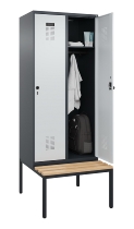 C+P Spind Evolo PLUS 0490507-32 mit Bank 3 Abt.400mm Drehriegel (HxBxT) 2120x1200x815mm 9016/3015