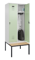 C+P Spind Evolo PLUS 0490507-32 mit Bank 3 Abt.400mm Drehriegel (HxBxT) 2120x1200x815mm 9016/3015