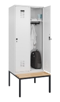 C+P Spind Evolo PLUS 0490507-32 mit Bank 3 Abt.400mm Drehriegel (HxBxT) 2120x1200x815mm 9016/3015