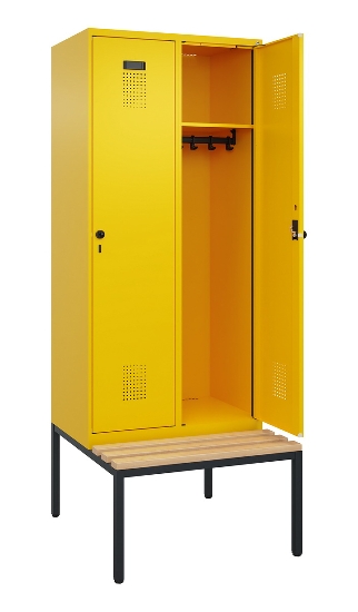 C+P Spind Evolo PLUS 0490507-30 mit Bank 3 Abt.300mm Drehriegel (HxBxT) 2120x900x815mm 0010/0010
