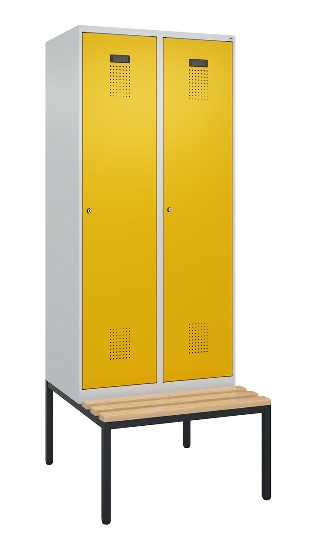 C+P Spind Evolo PLUS 0490507-32 mit Bank 3 Abt.400mm Drehriegel (HxBxT) 2120x1200x815mm 9016/3015