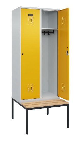 C+P Spind Evolo PLUS 0490507-32 mit Bank 3 Abt.400mm Drehriegel (HxBxT) 2120x1200x815mm 9016/3015