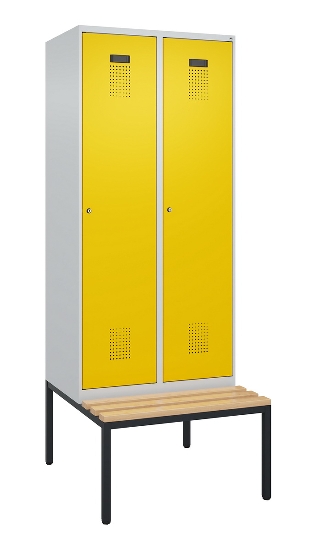 C+P Spind Evolo PLUS 0490507-32 mit Bank 3 Abt.400mm Drehriegel (HxBxT) 2120x1200x815mm 9016/3015