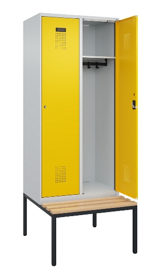C+P Spind Evolo PLUS 0490507-32 mit Bank 3 Abt.400mm Drehriegel (HxBxT) 2120x1200x815mm 9016/3015