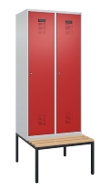 C+P Spind Evolo PLUS 0490507-32 mit Bank 3 Abt.400mm Drehriegel (HxBxT) 2120x1200x815mm 9016/3015