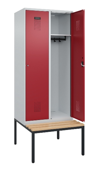 C+P Spind Evolo PLUS 0490507-32 mit Bank 3 Abt.400mm Drehriegel (HxBxT) 2120x1200x815mm 9016/3015