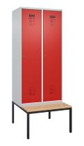 C+P Spind Evolo PLUS 0490507-32 mit Bank 3 Abt.400mm Drehriegel (HxBxT) 2120x1200x815mm 9016/3015
