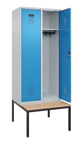 C+P Spind Evolo PLUS 0490507-32 mit Bank 3 Abt.400mm Drehriegel (HxBxT) 2120x1200x815mm 9016/3015