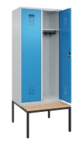C+P Spind Evolo PLUS 0490507-32 mit Bank 3 Abt.400mm Drehriegel (HxBxT) 2120x1200x815mm 9016/3015