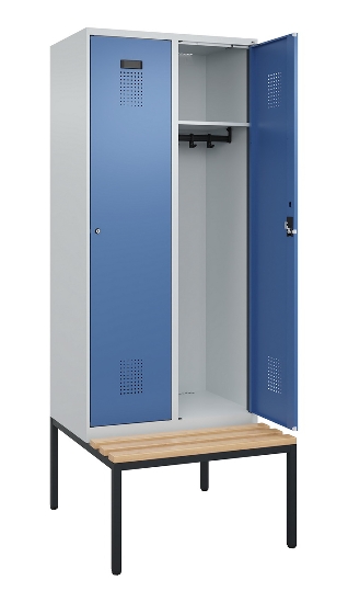 C+P Spind Evolo PLUS 0490507-32 mit Bank 3 Abt.400mm Drehriegel (HxBxT) 2120x1200x815mm 9016/3015