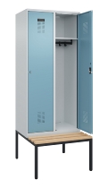 C+P Spind Evolo PLUS 0490507-32 mit Bank 3 Abt.400mm Drehriegel (HxBxT) 2120x1200x815mm 9016/3015